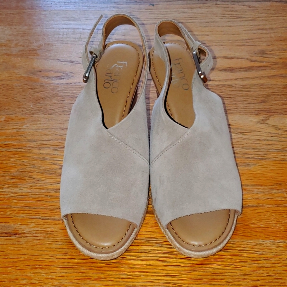 Franco sarto suede leather wedges